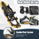 Lightweight 21-inch snowshoes with flexible pivot system, double ratchet binding, and durable aluminum construction for.